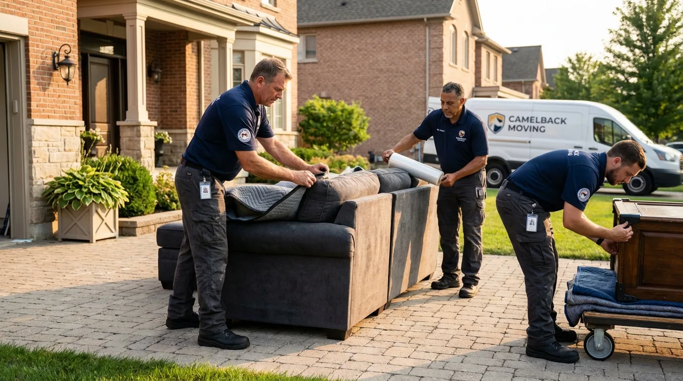 Large estate moving crew wrapping furniture in Hoffman Estates, IL